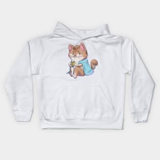 orange warm kitty Kids Hoodie